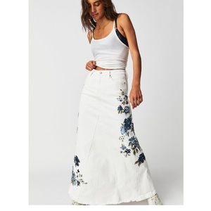 Free people driftwood bluebell fleur maxi  skirt size 27 new with tags
